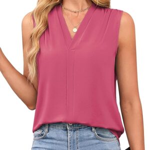 Womens Tank Top Summer Pleated Sleeveless Basic Casual Outfits Work Shirts