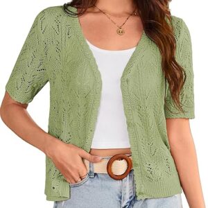 2025 Women's Short Sleeve V Neck Cardigans Sweaters