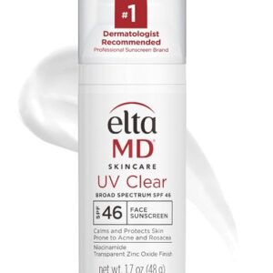Clear Face Sunscreen SPF 46, Oil Free Sunscreen with Zinc Oxide
