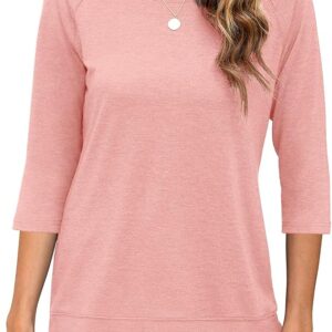 Womens Tops Casual 3/4 Sleeve Crew Neck Shirts