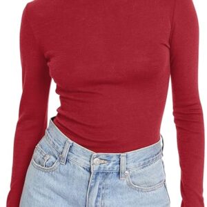 Trendy Queen Women's Turtleneck Long Sleeve Shirts Fall Fashion