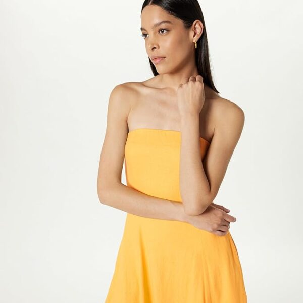 The Drop Women's Carlota Strapless Linen Maxi Dress - Image 4