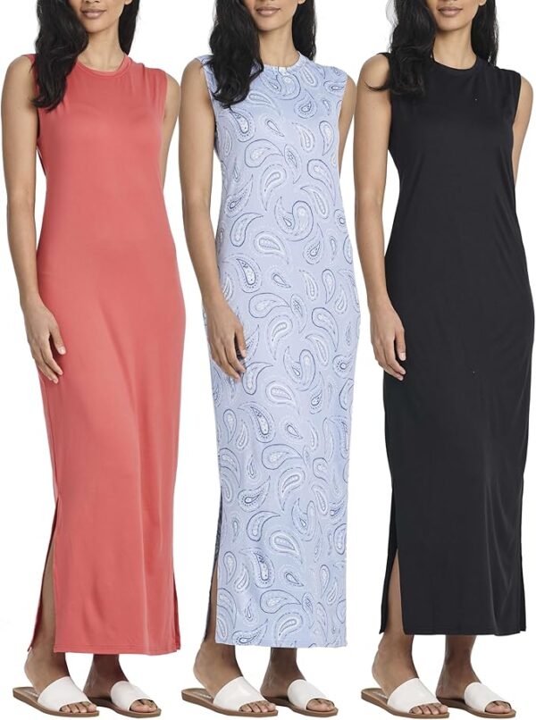 Women's Long Tank Maxi T-Shirt Summer Casual Dress with Pockets