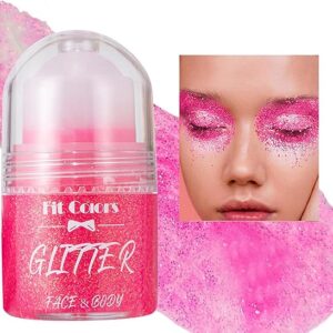 Body Glitter Roll on Festival Glitter Gel Makeup for Hair Face and Body