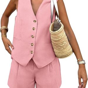 Women's Summer 2 Piece Outfits Sleeveless