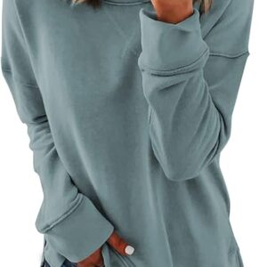 Women's Casual Crew Neck Sweatshirt Loose Soft Long Sleeve Pullover Tops