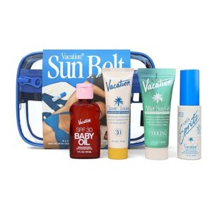 Vacation Sun Belt Sampler Includes Baby Oil SPF 30 Super Spritz SPF 50 Face Mist Classic Lotion SPF 30