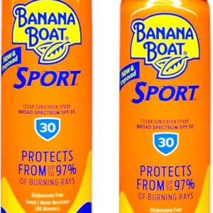 Banana Boat Sun Screen Sport Spray SPF 30 UltraMist Coolzone 1.8 oz (Travel Size), 2 units