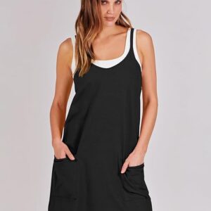 Women Athletic Dress Summer Tennis Workout Active Sports Mini Romper Dress Built in Shorts Travel Vacation Clothes